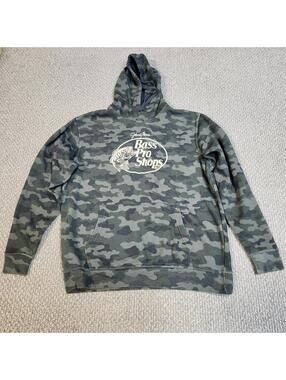 Bass Pro Shops Camouflage Hoodie Sweatshirt Large
